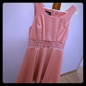 Peach summer dress with cutouts